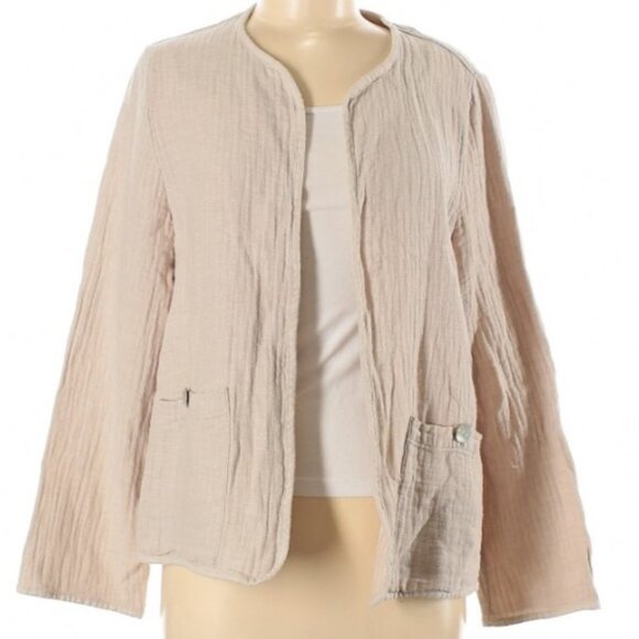 Adrienne Vittadini Linen/Cotton Jacket - Size M - EUC - Picture 1 of 6